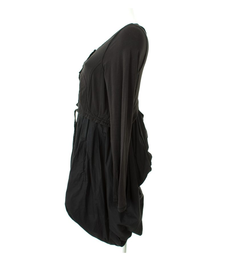 Damen Kleid Hemdkleid Gr. XL Schwarz Baumwolle – Foto 2