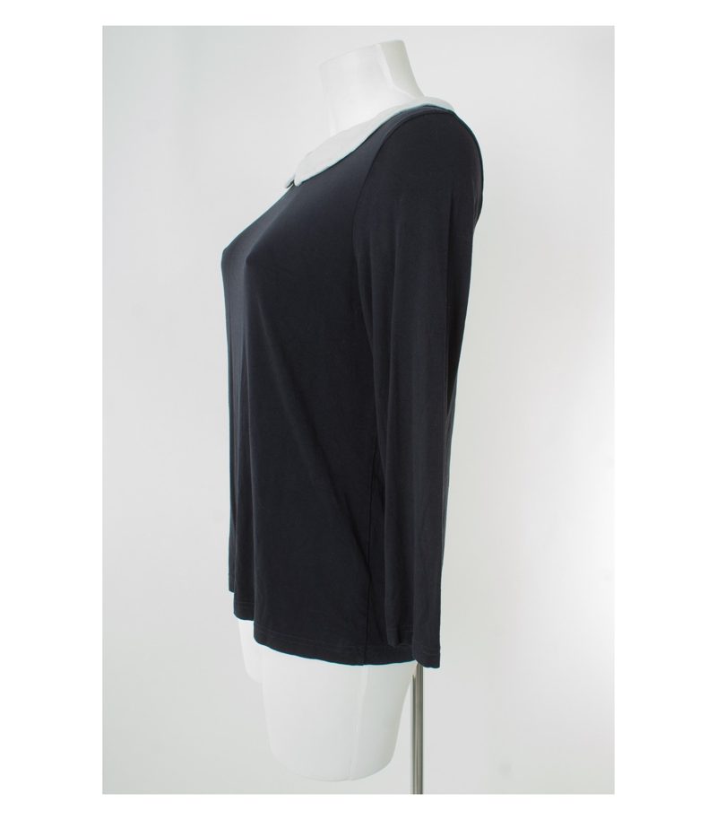 HOBBS LONDON Damen Langarmshirt Shirt Longsleeve Gr. L Blau/Weiß Viskose – Foto 2