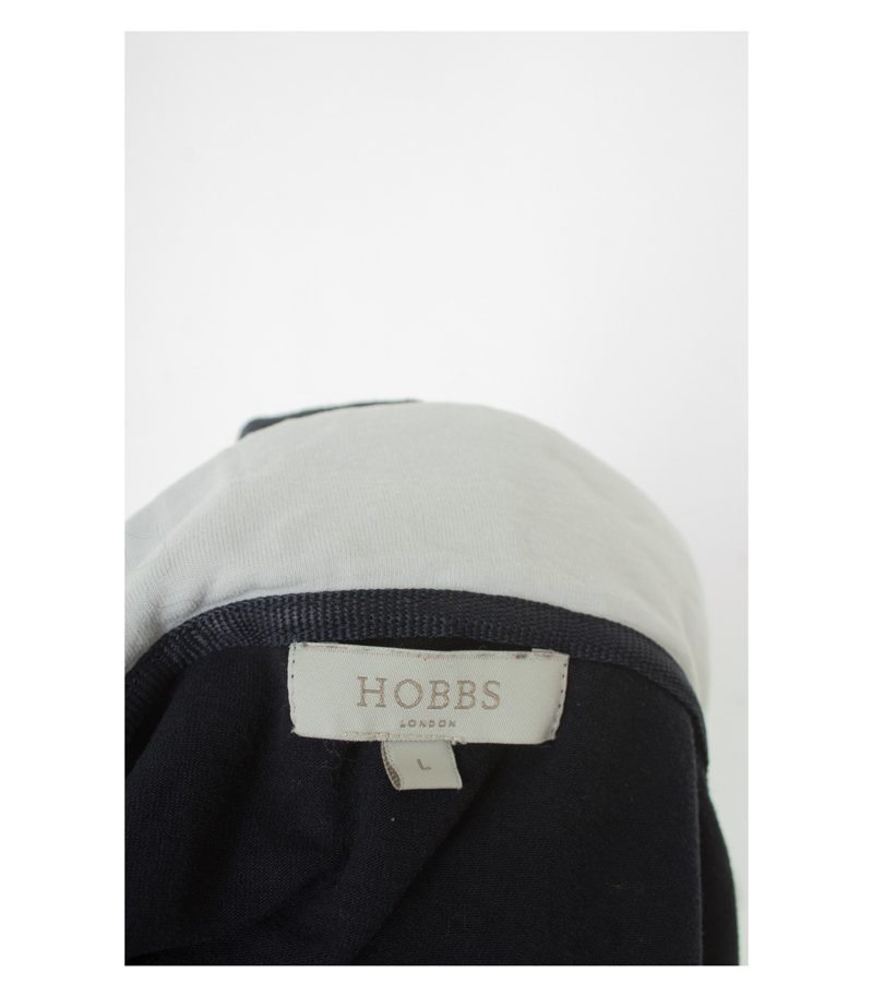 HOBBS LONDON Damen Langarmshirt Shirt Longsleeve Gr. L Blau/Weiß Viskose – Foto 4