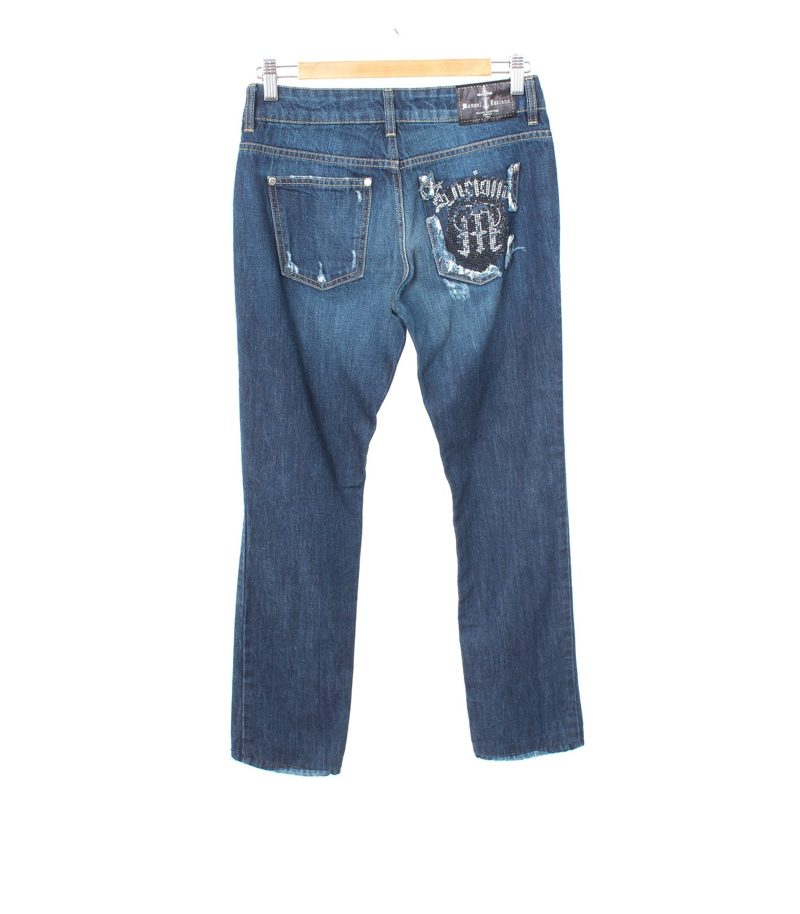 Damen Jeans Hose Gr. W27 Blau Baumwolle – Foto 2