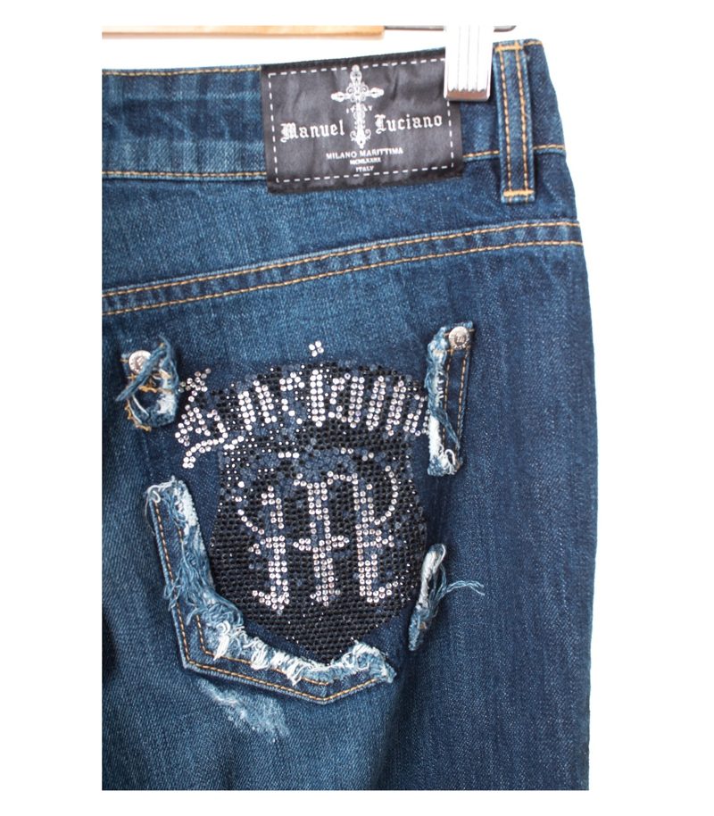Damen Jeans Hose Gr. W27 Blau Baumwolle – Foto 3
