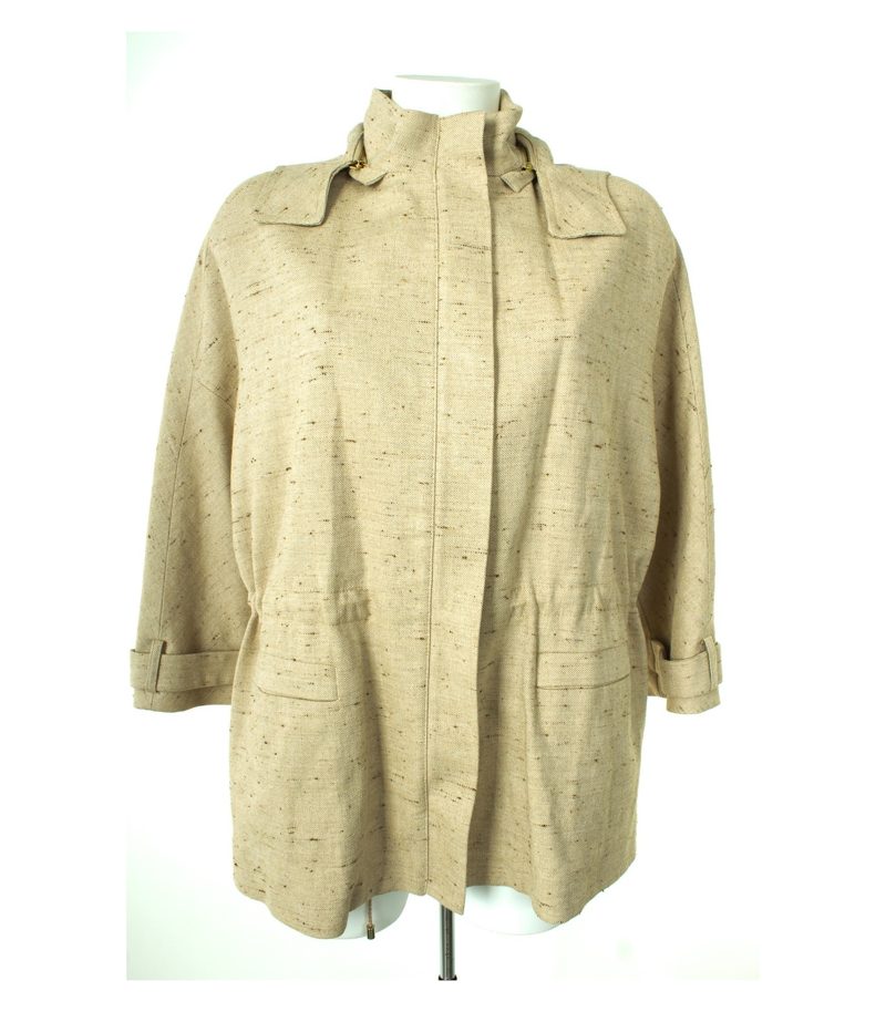 Massimo Dutti Damen Jacke Kapuzenjacke Gr. L Mehrfarbig Baumwolle Leinen Viskose – Foto 1
