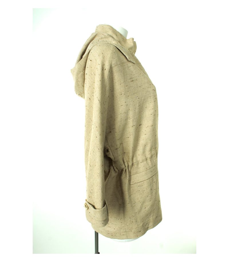 Massimo Dutti Damen Jacke Kapuzenjacke Gr. L Mehrfarbig Baumwolle Leinen Viskose – Foto 2