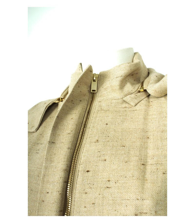 Massimo Dutti Damen Jacke Kapuzenjacke Gr. L Mehrfarbig Baumwolle Leinen Viskose – Foto 5