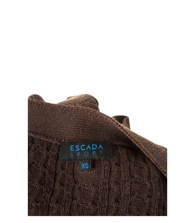 ESCADA SPORT Damen Strickjacke Kurz Gr. DE 34 Braun Knit Viskose Baumwolle – Foto 4