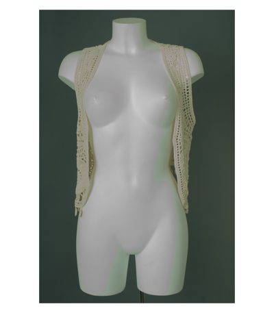 DENIM & SUPPLY RALPH LAUREN Weste Vest Knit Spitzenweste Lace Baumwolle Damen Gr. M in Beige