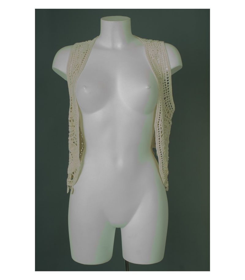 DENIM & SUPPLY RALPH LAUREN Weste Vest Knit Spitzenweste Lace Baumwolle Damen Gr. M in Beige – Foto 1