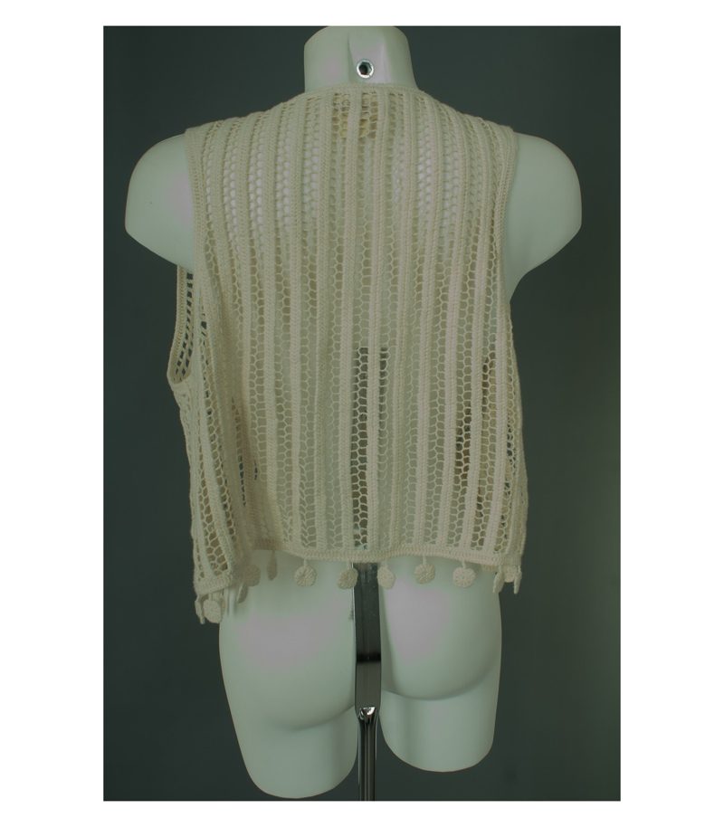 DENIM & SUPPLY RALPH LAUREN Weste Vest Knit Spitzenweste Lace Baumwolle Damen Gr. M in Beige – Foto 3