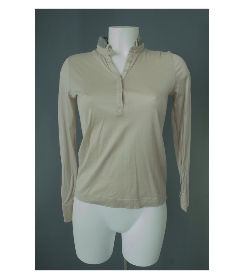 SPOON Damen Shirt Langarmshirt Longsleeve Poloshirt Gr. S Baumwolle Wolle – Foto 1