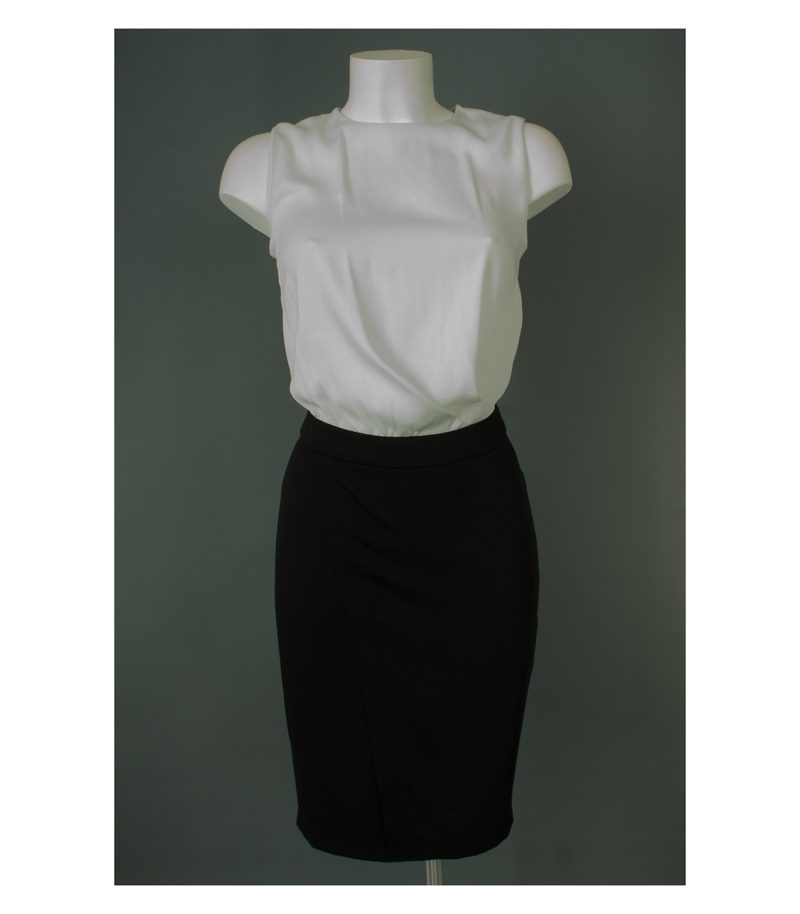 MNG Damen Kleid Gr. XS Schwarz/Weiß – Foto 1