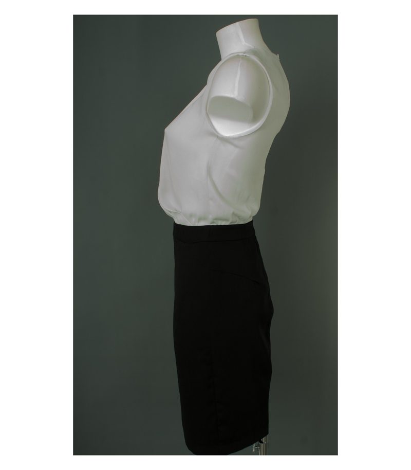 MNG Damen Kleid Gr. XS Schwarz/Weiß – Foto 2