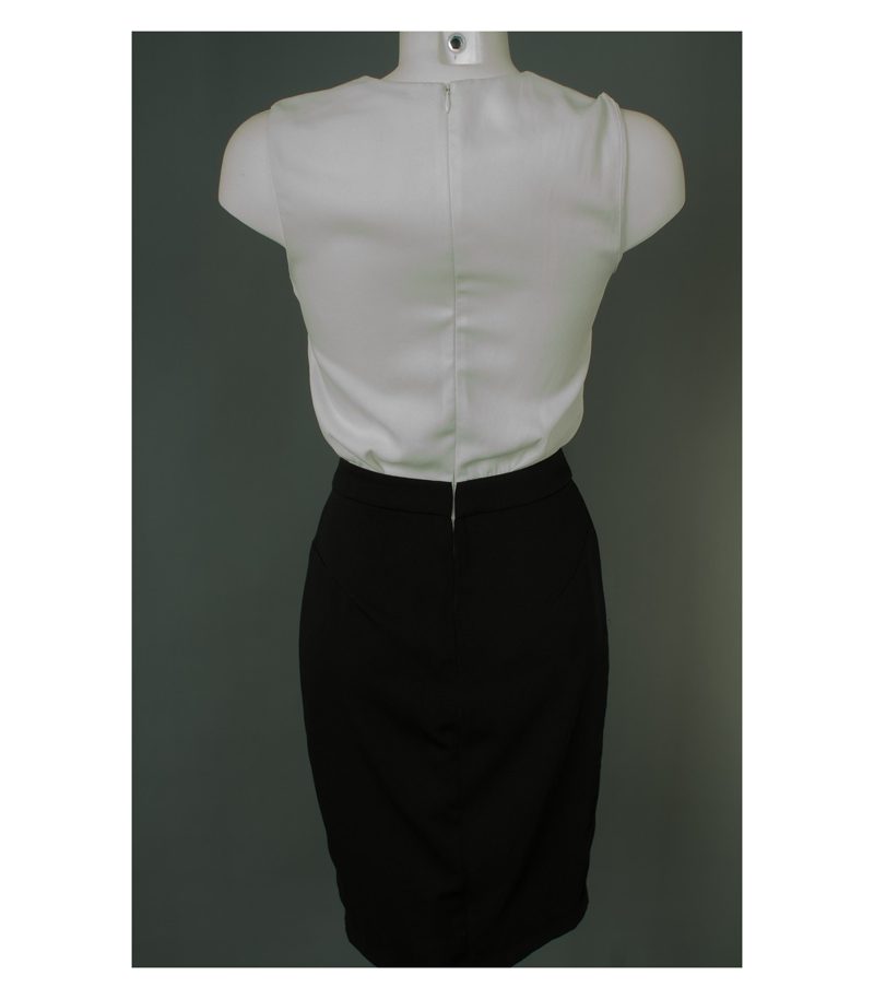 MNG Damen Kleid Gr. XS Schwarz/Weiß – Foto 3