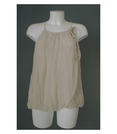Damen Top Shirt Gr. DE 36 Beige Seide