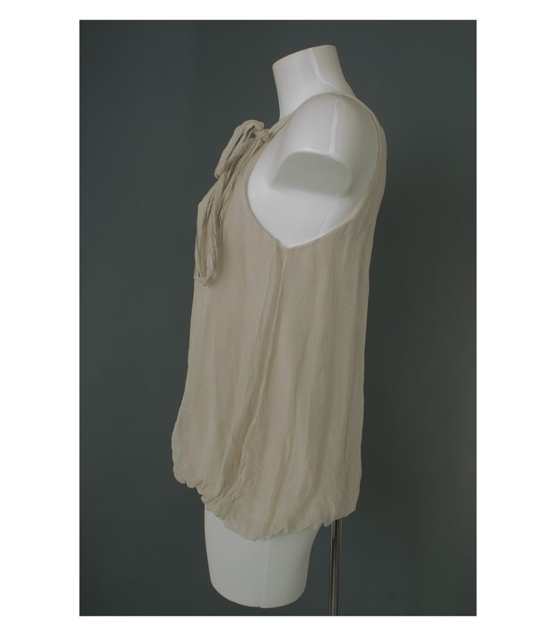 Damen Top Shirt Gr. DE 36 Beige Seide – Foto 2