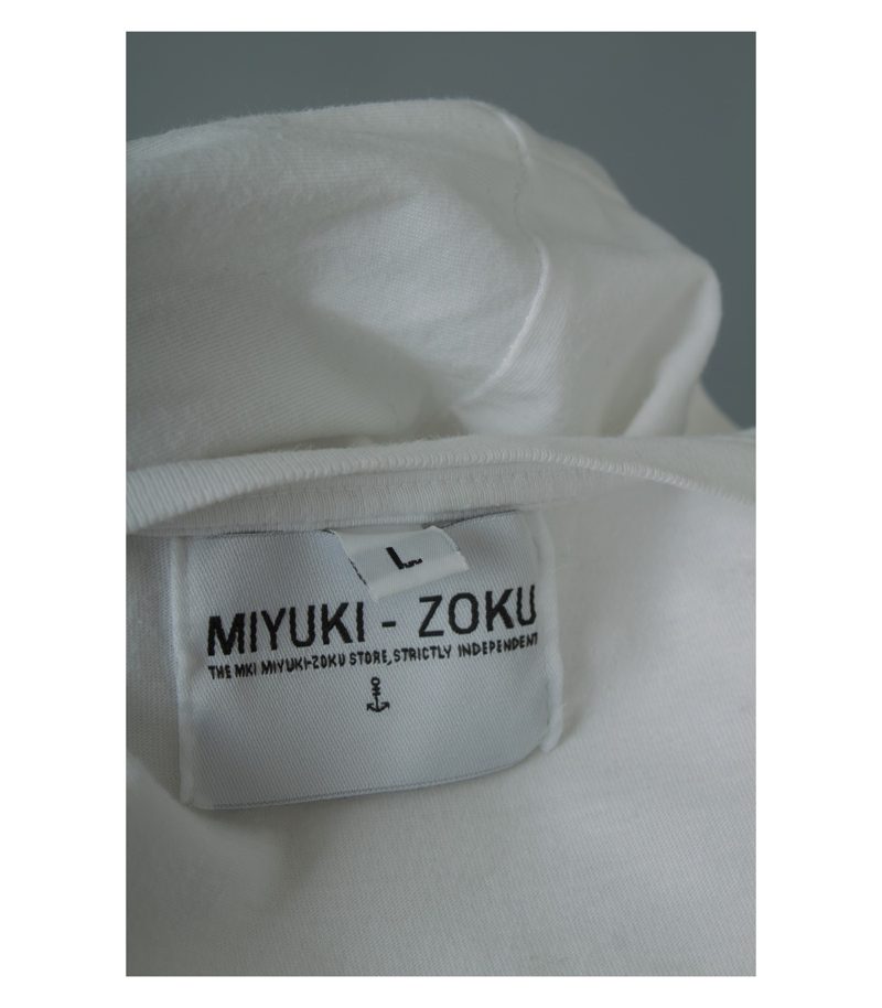 MIYUKI-ZOKU Herren Shirt Poloshirt T-shirt Kurzarm Gr. L Weiß Baumwolle – Foto 5