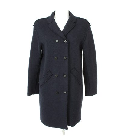 ZARA Damen BASIC Mantel Strickmantel Gr. S Blau Wolle