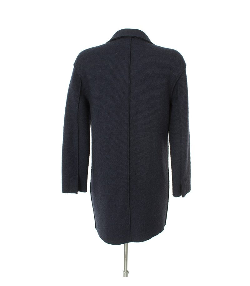 ZARA Damen BASIC Mantel Strickmantel Gr. S Blau Wolle – Foto 3