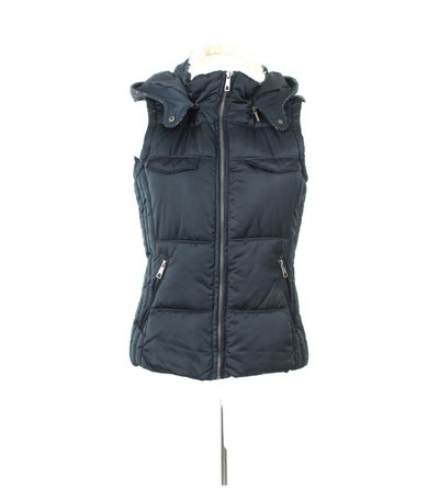 ZARA Damen TRAFALUC Weste Veste Strickweste Steppweste Kapuzenweste Gr. M Blau