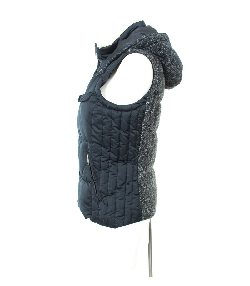 ZARA Damen TRAFALUC Weste Veste Strickweste Steppweste Kapuzenweste Gr. M Blau – Foto 2