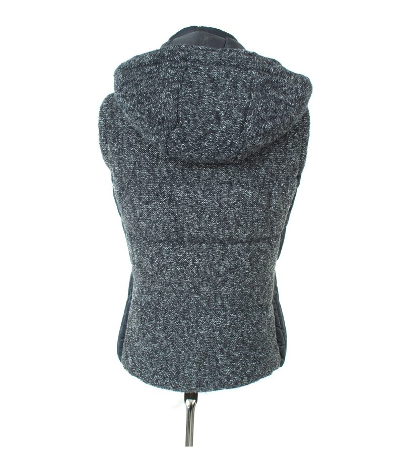 ZARA Damen TRAFALUC Weste Veste Strickweste Steppweste Kapuzenweste Gr. M Blau – Foto 3