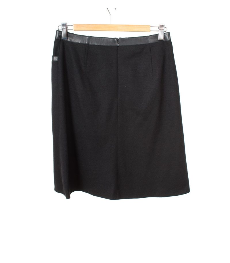ST.EMILE Damen Rock Gr. DE 34 Schwarz Baumwolle Leder – Foto 2