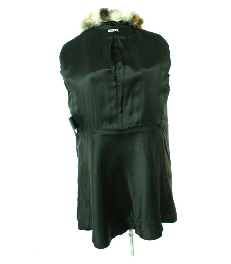 miu Damen Mantel Gr. IT 40/DE 34 Schwarzgrau Wolle – Foto 6