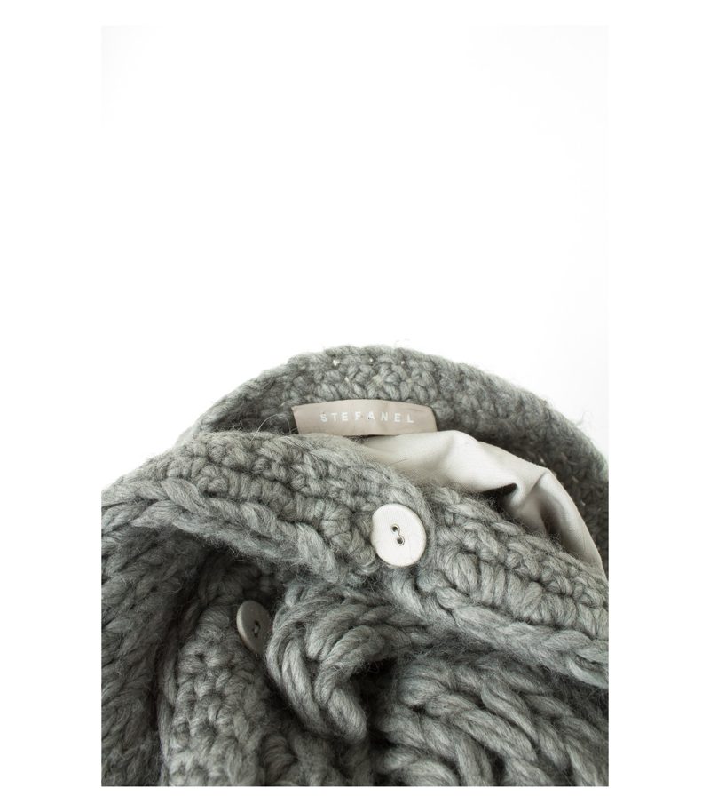 STEFANEL Damen Strickjacke Lagenlook Gr. M Grau Knit Wolle Baumwolle – Foto 4