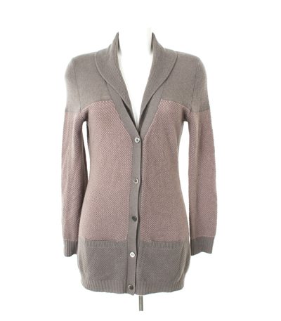 ALLUDE Damen Strickjacke Pullover Gr. S Rosa/Grau