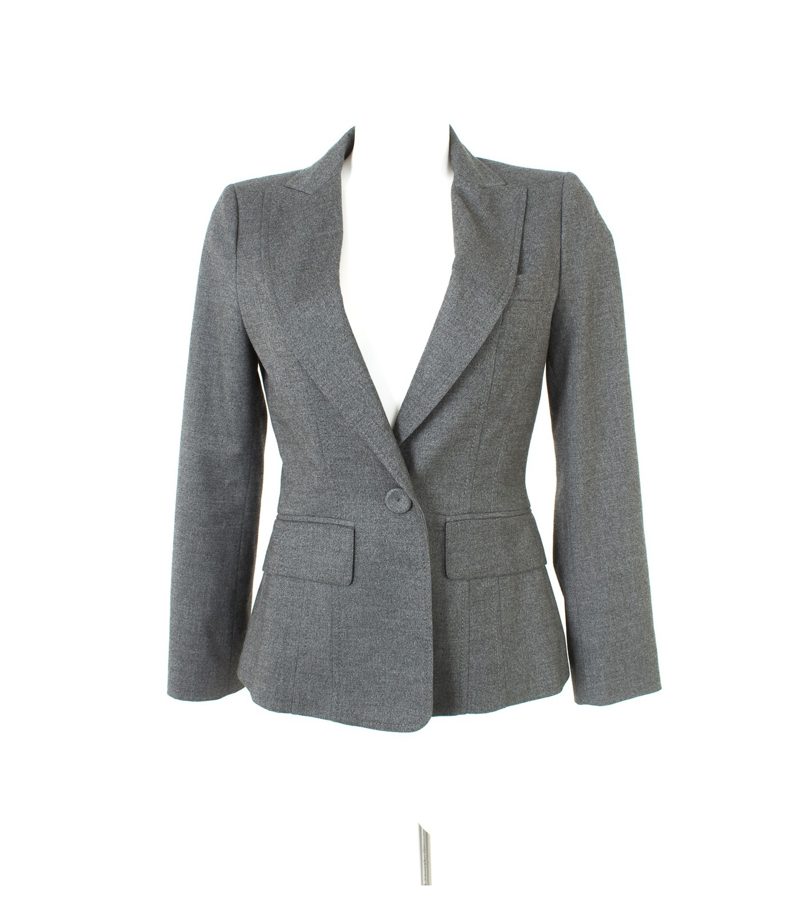 STEFANEL Damen Blazer Gr. DE 36 Grau Viskose – Foto 1