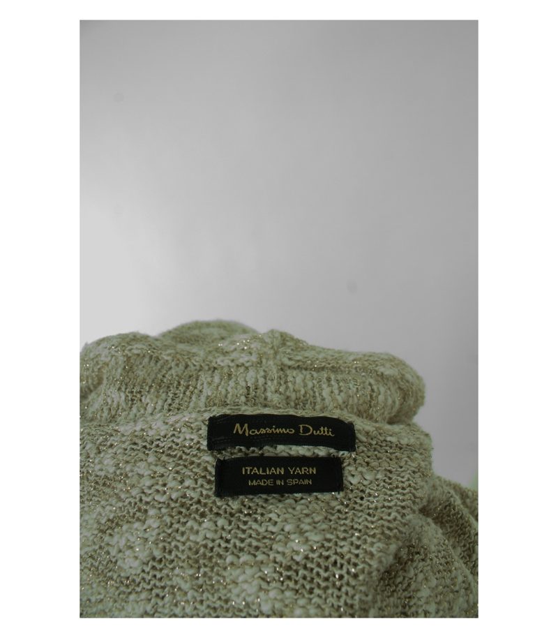 Massimo Dutti Damen Strickjacke Gr. M Beige/Creme Knit – Foto 4