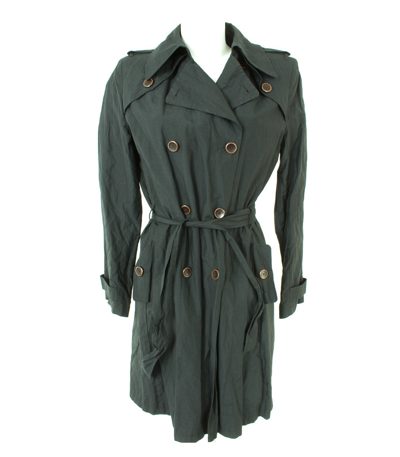 UN1 DEUX2 TROIS3 Damen Mantel Trenchcoat Gr. DE 38 Schwarz Baumwolle