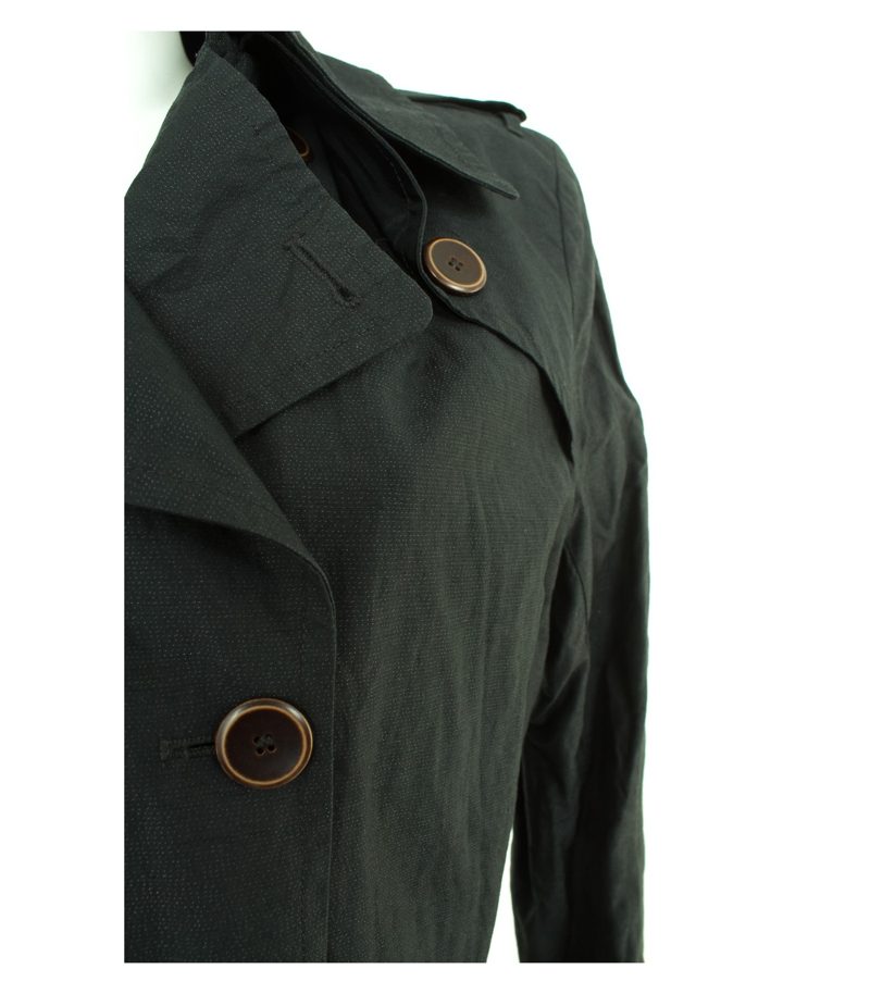 UN1 DEUX2 TROIS3 Damen Mantel Trenchcoat Gr. DE 38 Schwarz Baumwolle – Foto 4