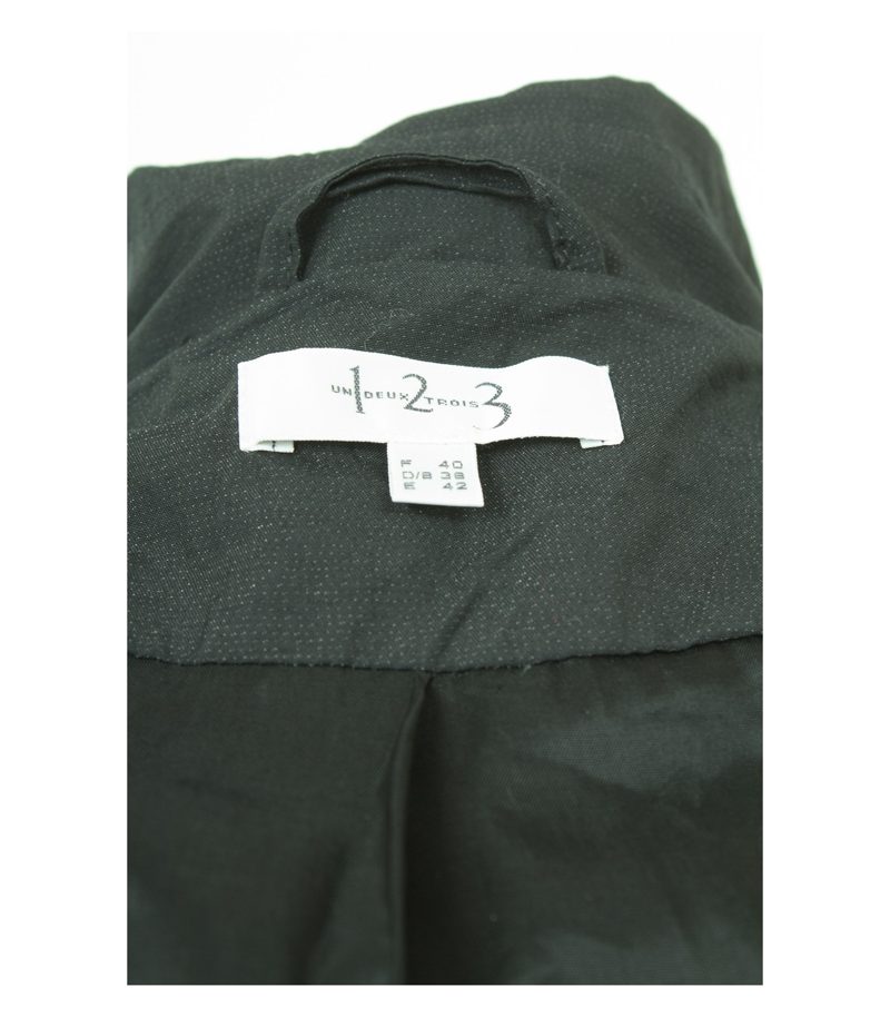 UN1 DEUX2 TROIS3 Damen Mantel Trenchcoat Gr. DE 38 Schwarz Baumwolle – Foto 6