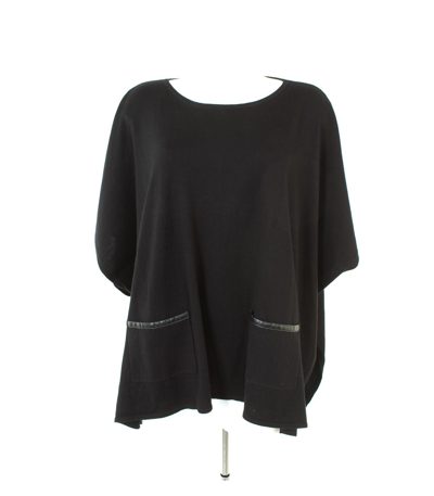 TALBOTS Damen Poncho Umhang Cape Gr.S/M Schwarz Knit