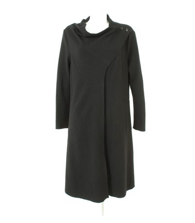 elemente clemente Damen Mantel Strickmantel Gr. 2/DE 40 Schwarz Wolle