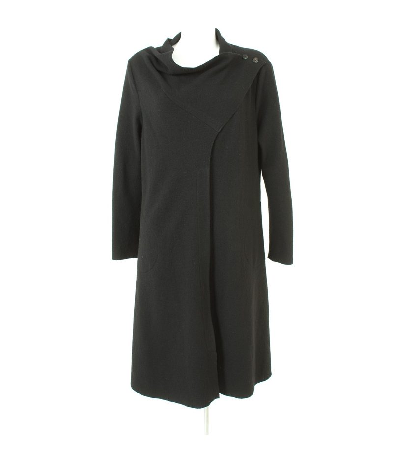 elemente clemente Damen Mantel Strickmantel Gr. 2/DE 40 Schwarz Wolle – Foto 1