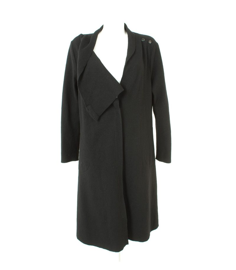 elemente clemente Damen Mantel Strickmantel Gr. 2/DE 40 Schwarz Wolle – Foto 2