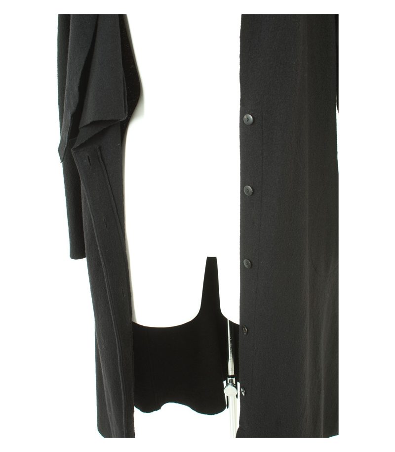 elemente clemente Damen Mantel Strickmantel Gr. 2/DE 40 Schwarz Wolle – Foto 3