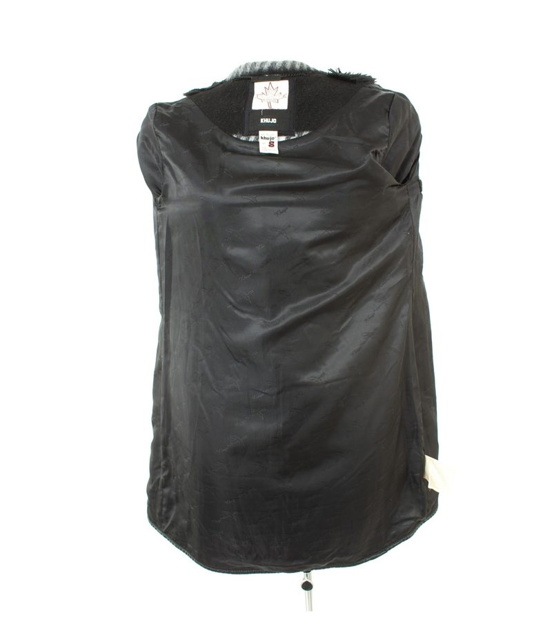 Khujo Damen Mantel Trenchcoat Gr. S Schwarz/Weiß Wolle – Foto 6