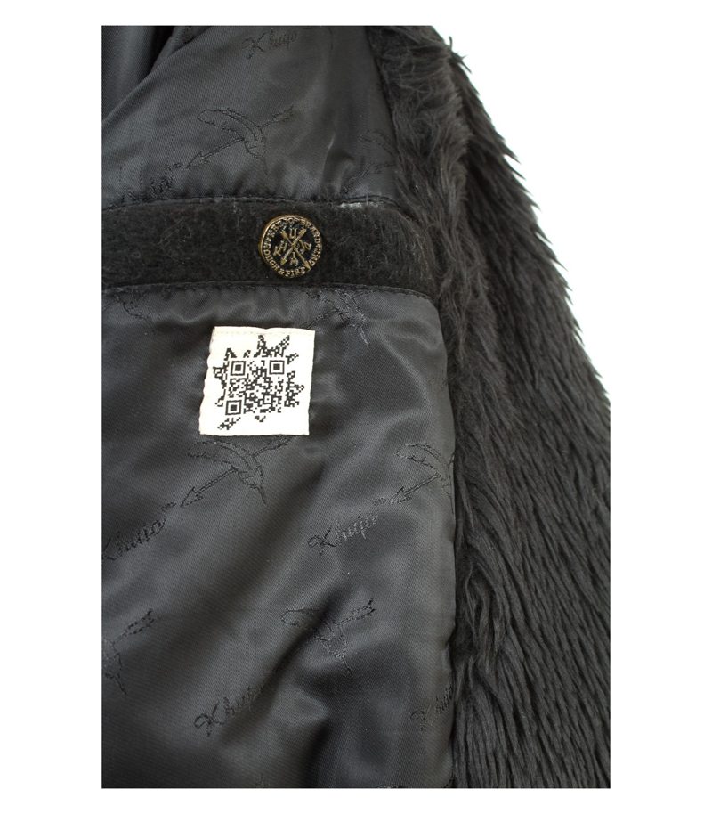 Khujo Damen Mantel Trenchcoat Gr. S Schwarz/Weiß Wolle – Foto 8