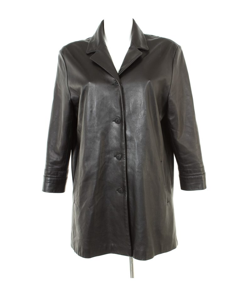 ROSENBERG & LENHART Damen Mantel Kurzmantel Gr. DE 42 Leder – Foto 1
