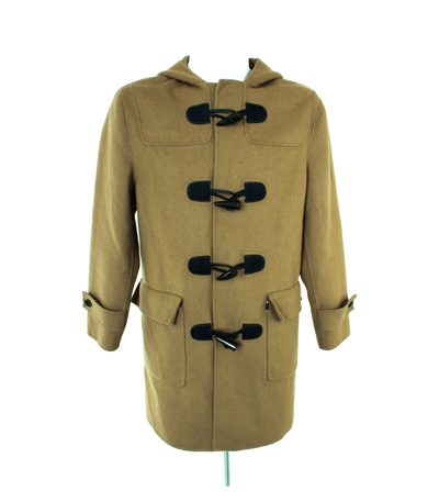 ZARA Herren MAN Mantel Kapuzenmantel Gr. S Braun Wolle