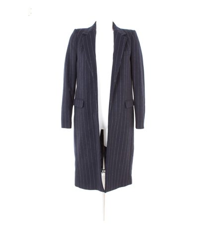 ZARA Damen WOMAN Mantel Gr. M Blau/Grau Wolle