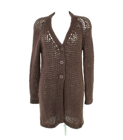 TWIN-SET SIMONA BARBIERI Damen Strickmantel Mantel Gr. DE 38 Braun Strick