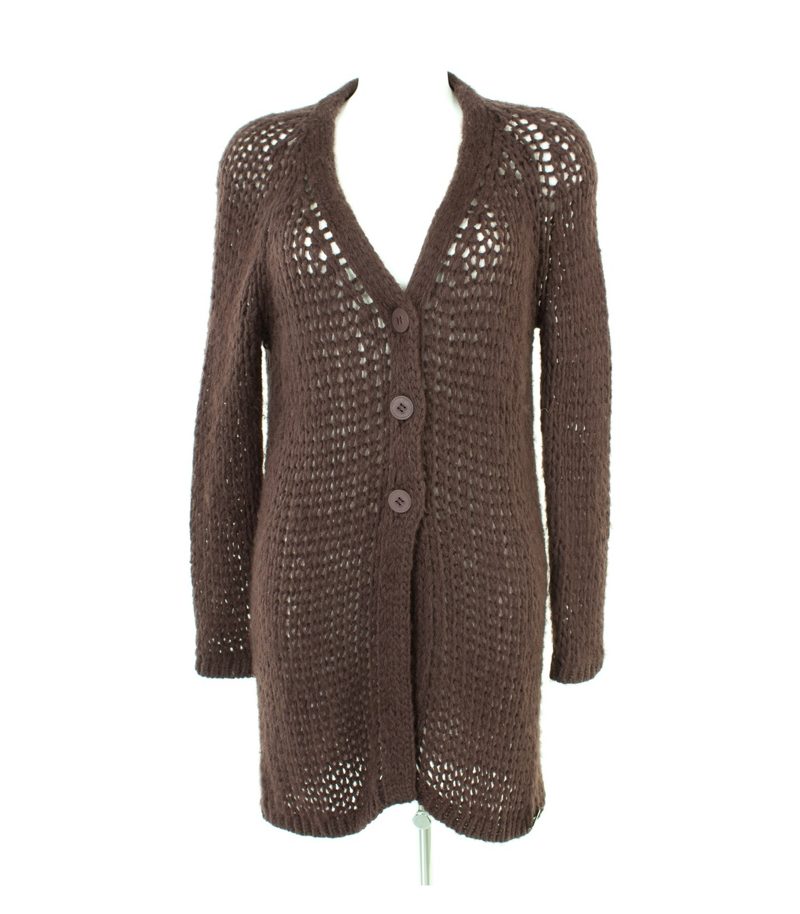 TWIN-SET SIMONA BARBIERI Damen Strickmantel Mantel Gr. DE 38 Braun Strick – Foto 1