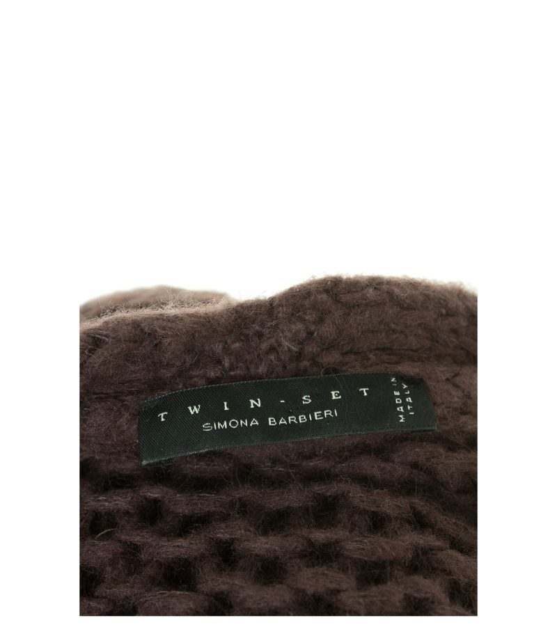 TWIN-SET SIMONA BARBIERI Damen Strickmantel Mantel Gr. DE 38 Braun Strick – Foto 5