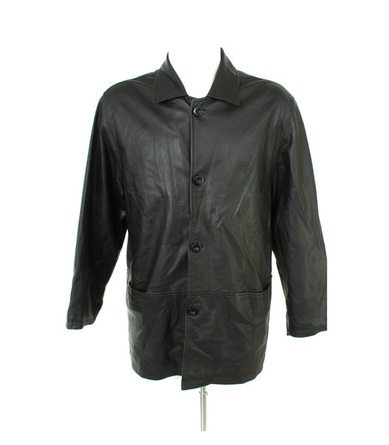 MILESTONE CLASSIC Herren Lederjacke Gr. 48 Schwarz Leder – Foto 1