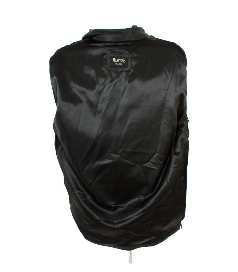MILESTONE CLASSIC Herren Lederjacke Gr. 48 Schwarz Leder – Foto 5