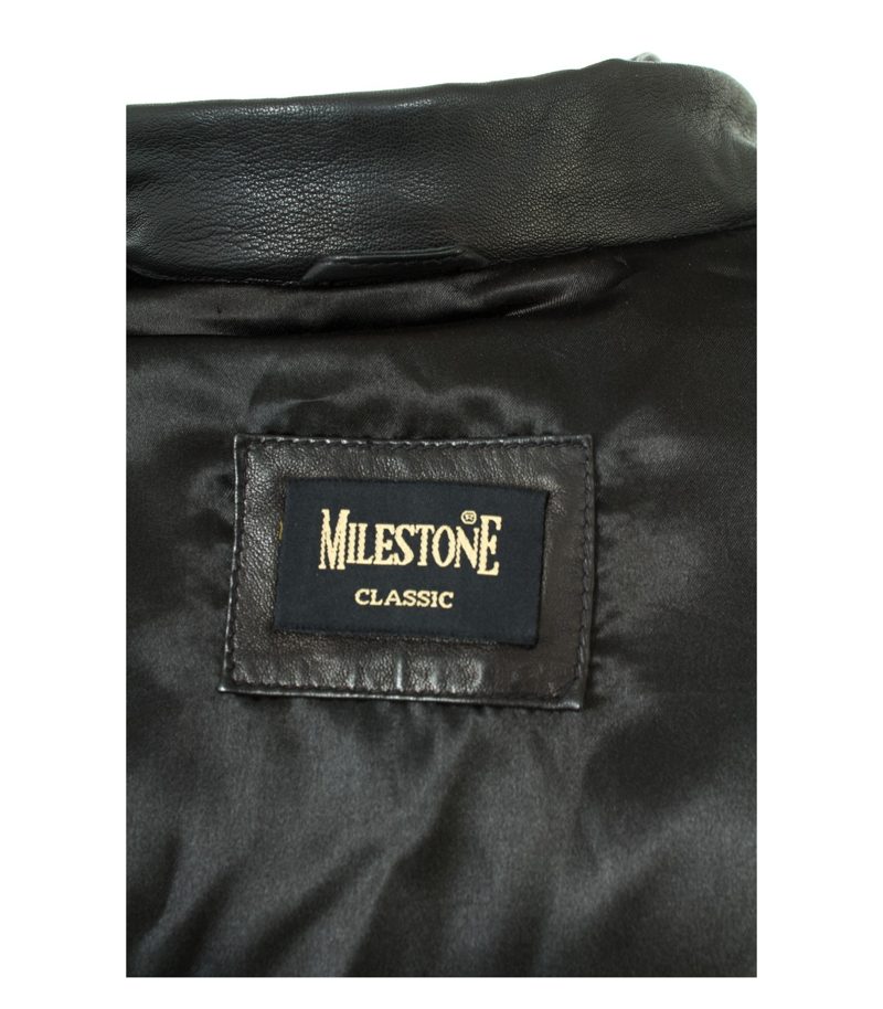 MILESTONE CLASSIC Herren Lederjacke Gr. 48 Schwarz Leder – Foto 6