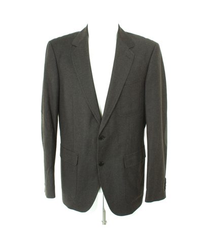 BALDESSARINI Herren Sakko Gr. 98 Grau Wolle Baumwolle